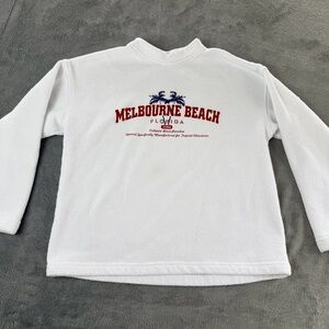 Vintage 90s Melbourne Beach Embroidered Crewneck Sweatshirt Large Made In USA